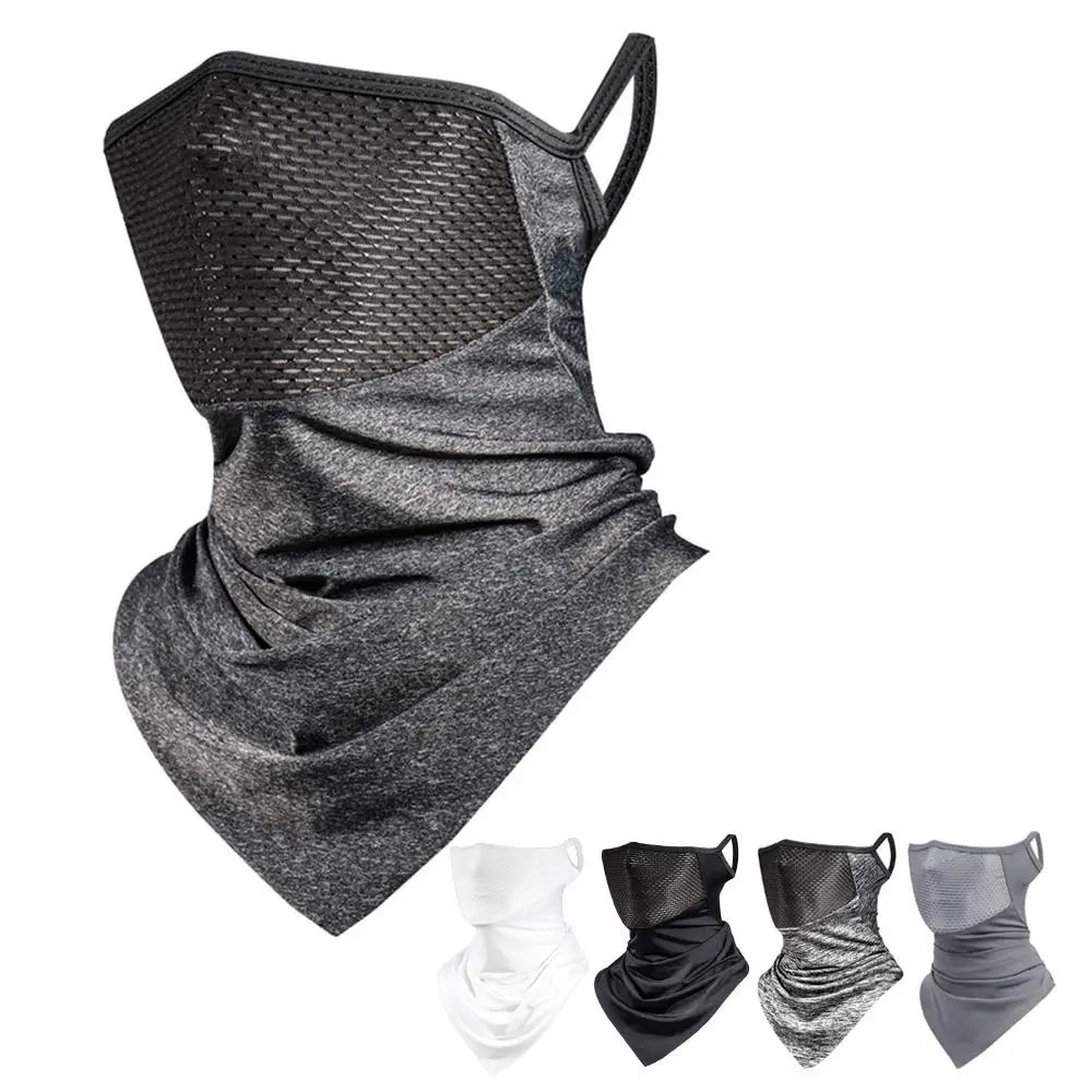 Windproof Dustproof Bike Mask Fashion Breathable Ice Silk Full Face Mask Sun UV Protection Solid Color Motorcycle Scarf Summer