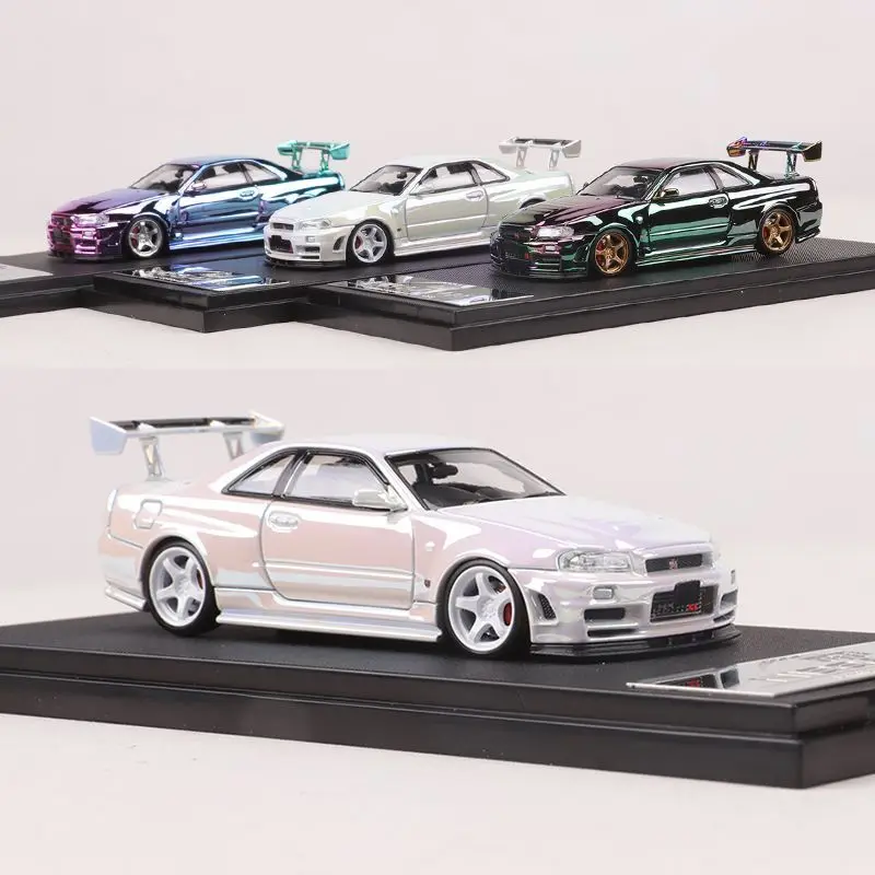 In stock 1:64 Skyline GTR R34 Nismo Z-Tune die-cast simulation alloy car model, boy toy, adult collectible ornament