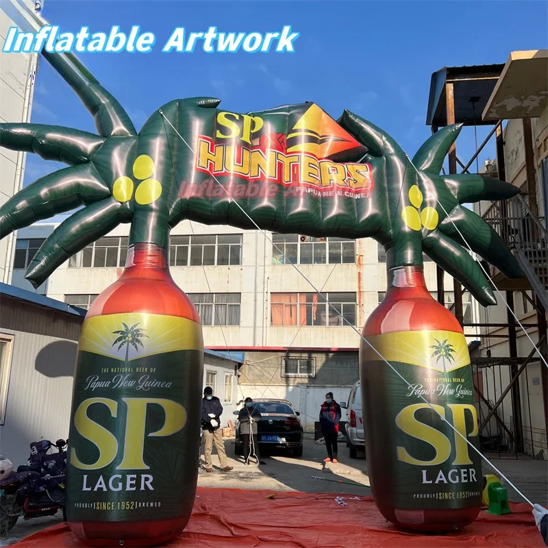 Bespoke Advertising Display Giant Inflatable Beer Bottle Archway for Oktoberfest Activity Toys