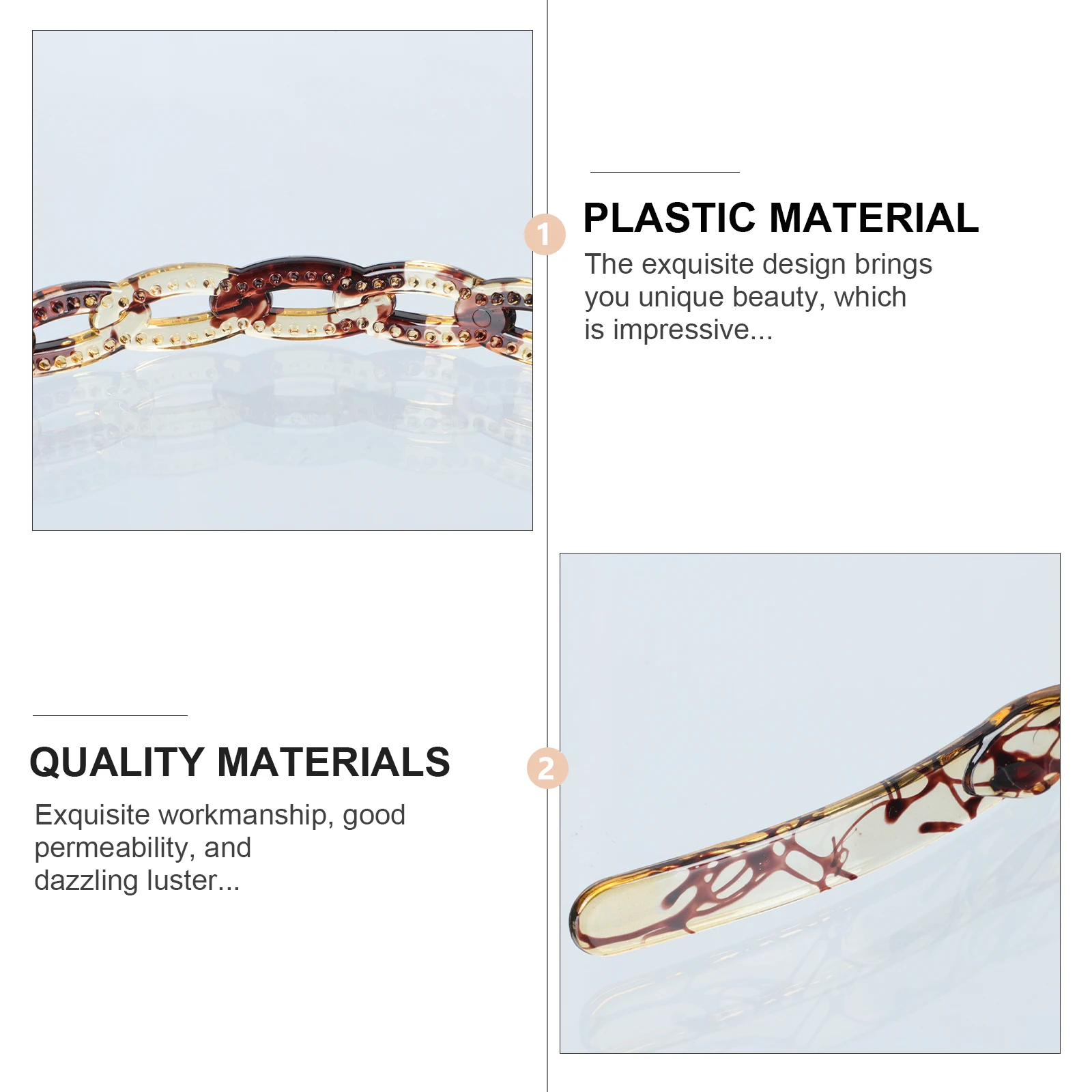 

3pcs Non Slip U-Shaped Hairbands For Face Washing Makeup Sports Resin Headbands Simple Design Hair Accessories Hollow Hair