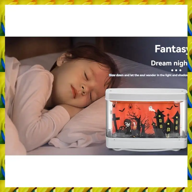 WFF Fish Tank Light Aquarium Decor Night Light Virtual Halloween Dynamic LED Table Lamp For Room Decor Home, Office