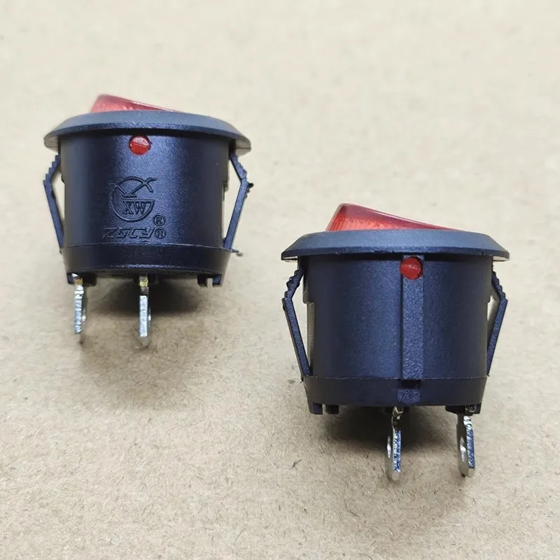 1~5pcs/lot XW602 Round boat switch 2 pin 2 speed rocker power switch button 250V 10A hole 20MM