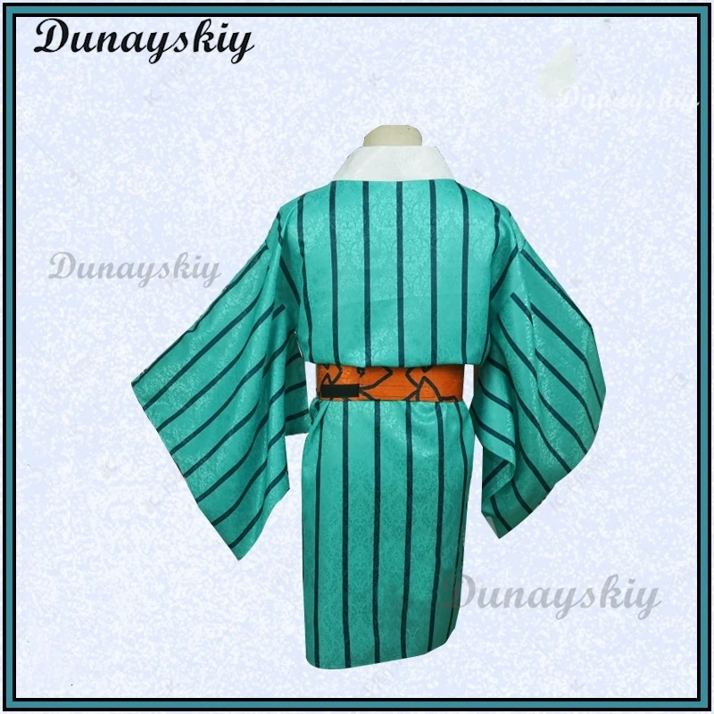 Gyutaro Ume Shabana Cosplay Costume Wig Green Wig Kimino Giyuutarou Childhood Anime Kimetsu No Yaiba Upper