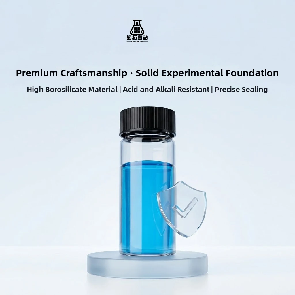 5pc/lot  Glass Seal Bottle Reagent Sample Vials With Plastic Lid Screw Cap 3ml 5ml 10ml 15ml 20ml 30ml 40ml 50ml (Clear/ brown)