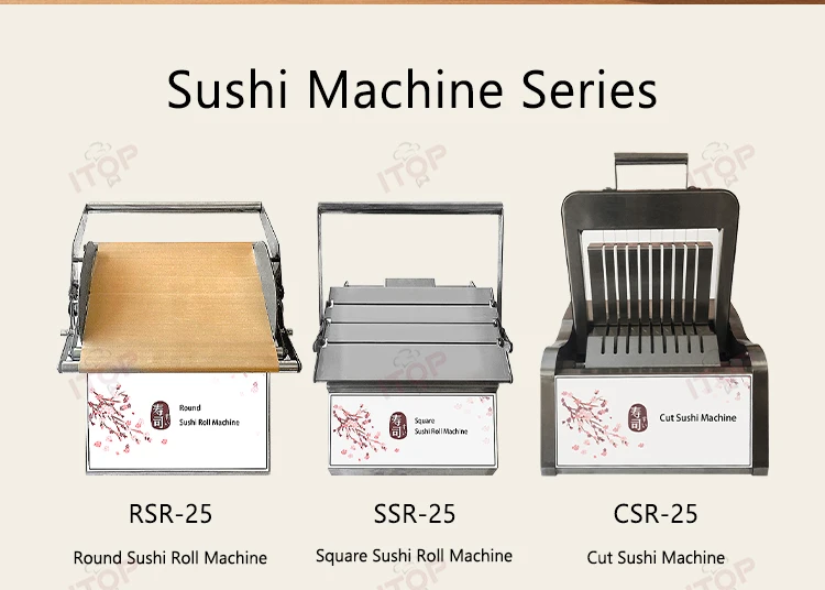 ITOP CSR-25 Cut Sushi Machine Food Grade Stainless Steel Sushi Forming Machine Sushi Slicer Thickness 22mm Food Processor