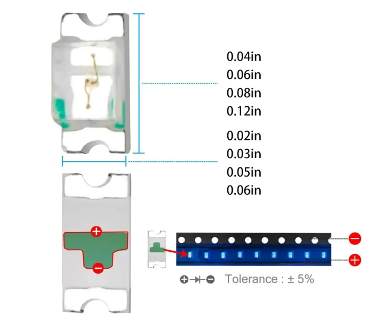 24Type 1200pcs  0603 0805 1206 SMD LED diodes  6-color combinations