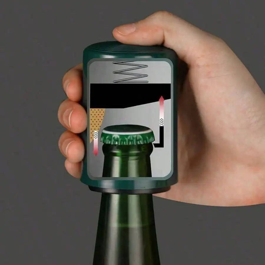 1 unit Push Button Bottle Opener - One-Press Seamless Design, Portable Beer Opener For Picnics/Bar, Summer Essential ﻿ ﻿