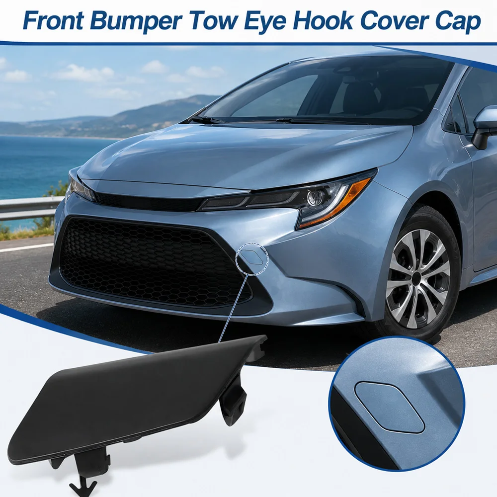 Para Toyota Corolla L LE XLE Hybrid LE 2020-2022, Tapa de la Cubierta del Gancho de Remolque del Parachoques Delantero Izquierdo 52128-12920 5212812920 TO1029137
