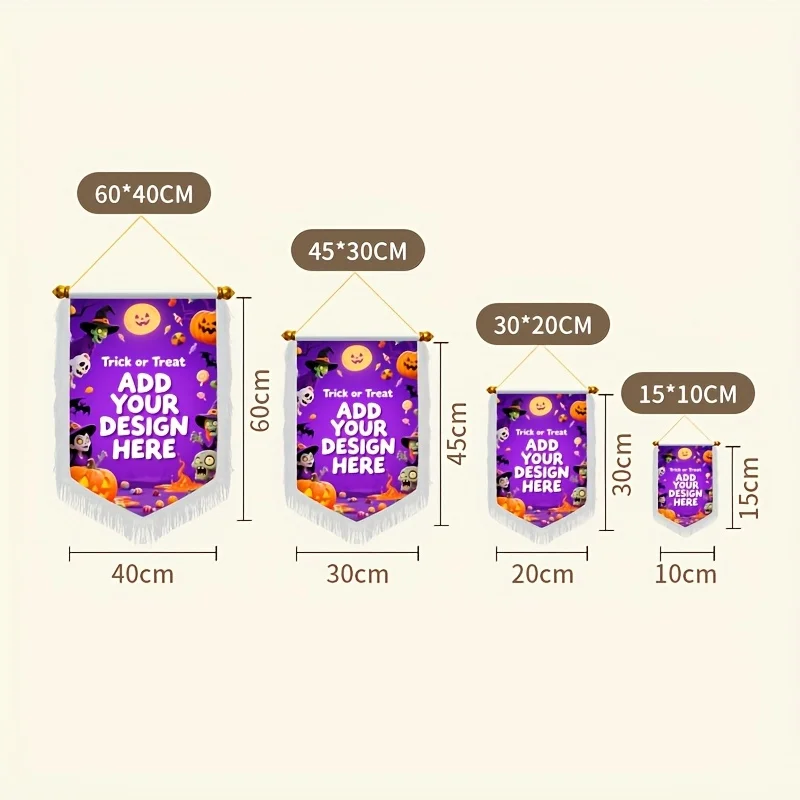 2D FLAT Custom Halloween Exchange Flags with Personalized Photos and Text, Halloween Party Decoration, Multiple Sizes Available.