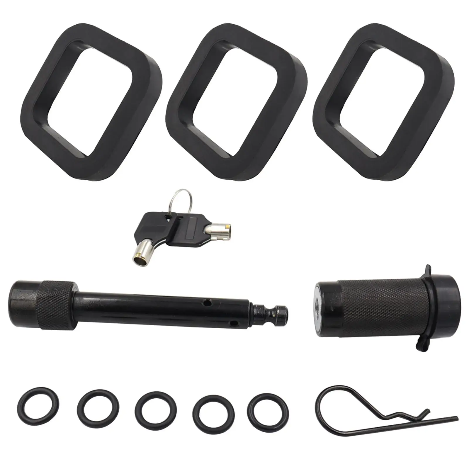 5/8 Inches Trailer Hitch Locks Kit Accessory Durable ,Black Anti Theft Easily