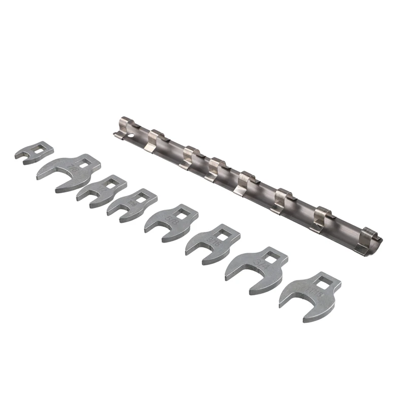 

3/8 Inches Nut Crowfoot Wrench Set Horn Wrench Heads Square Heads Hardware Tool Wrench Of Imperial Bullhorn Wrenches