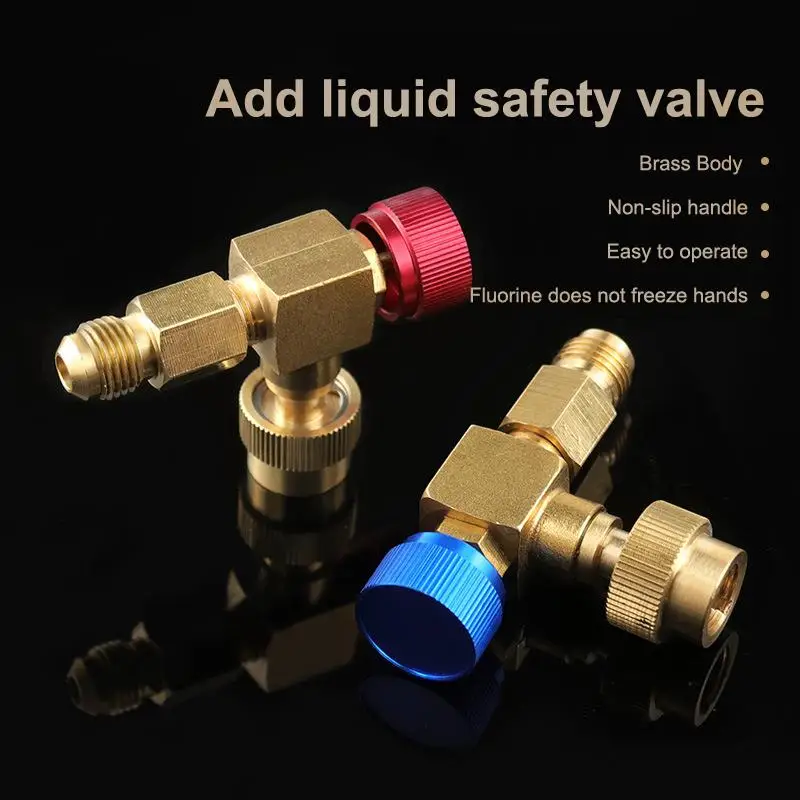 

1Pcs R22 R410 Air Conditioning Refrigerant- Safety Valve Adapter For R22 R410 Refrigeration Charging Safety Liquid Adapter