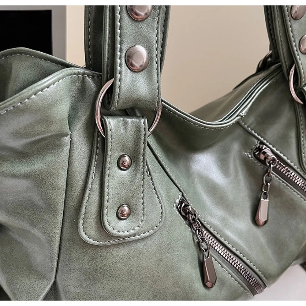 

Fashion Soft Shoulder Bag Large Capacity Glossy PU Leather Tote Bag Solid Color Multifunctional Crossbody Bag Women