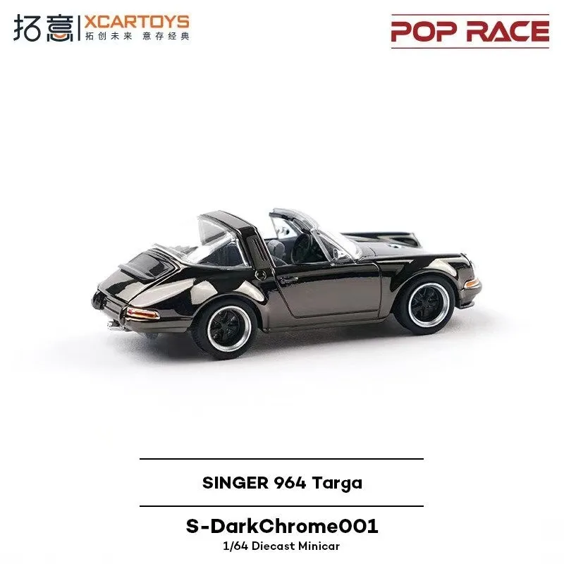 POP RACE Spot 1:64 Porsche SINGER 964 Electroplating Dark Series Alloy Car Model Collection Christmas Gift Boy Toy
