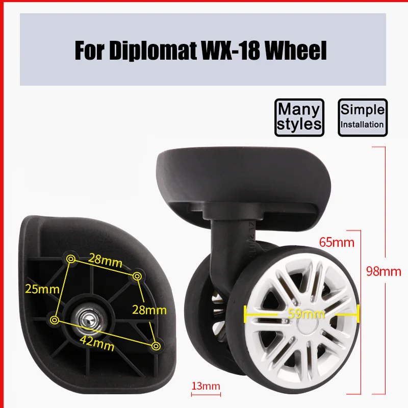 

For Diplomat WX-18 Universal Wheel Replacement Suitcase Smooth Silent Shock Absorbing Wheel Accessories Wheels Casters Repair