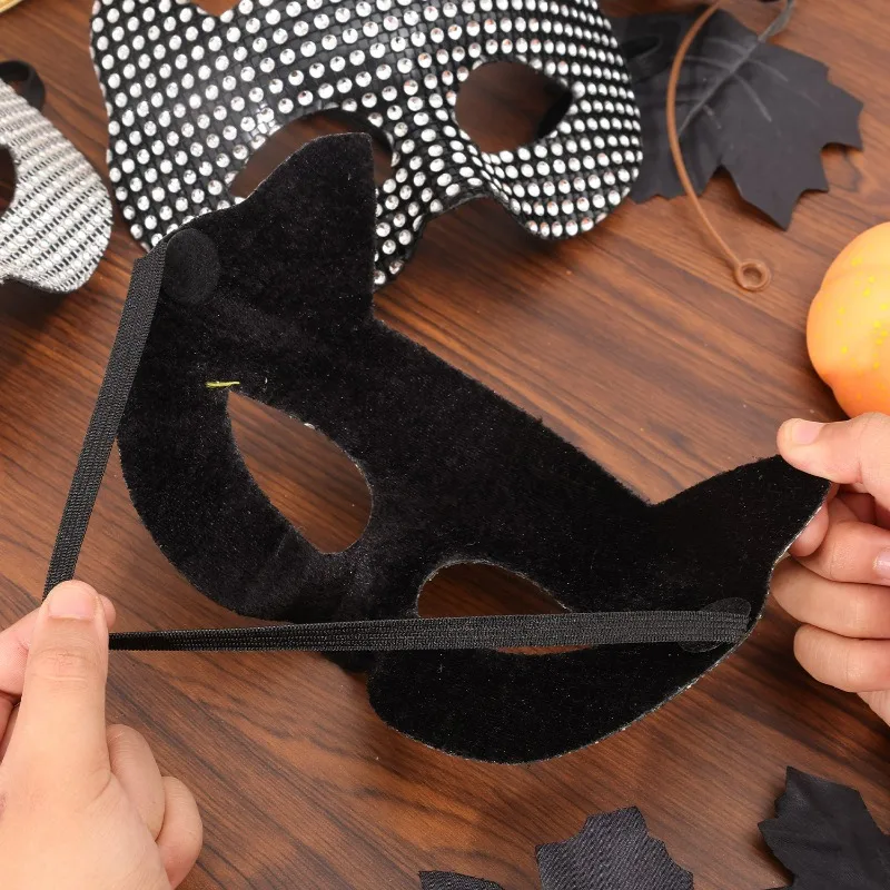 Masques de chat Cosplay scintillants pour femmes et hommes, Masque de Festival de spectacle de fête de danse d'halloween, accessoires pour le visage