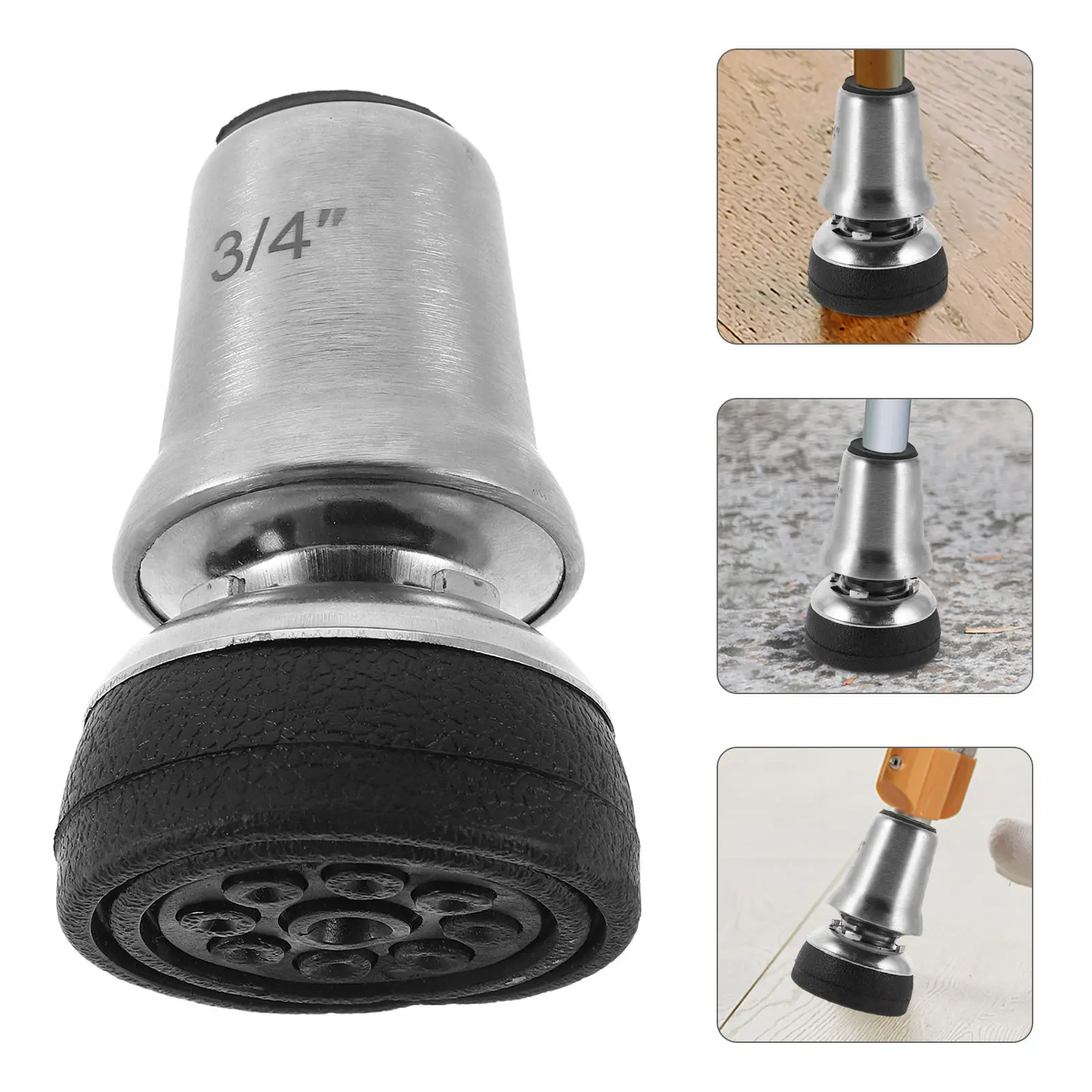 

3 4 Adjustable Crutch Tip Non Slip Rubber Protective Walking Cane End Cap for Crutches Sticks Enhanced Traction Outdoors Indoors