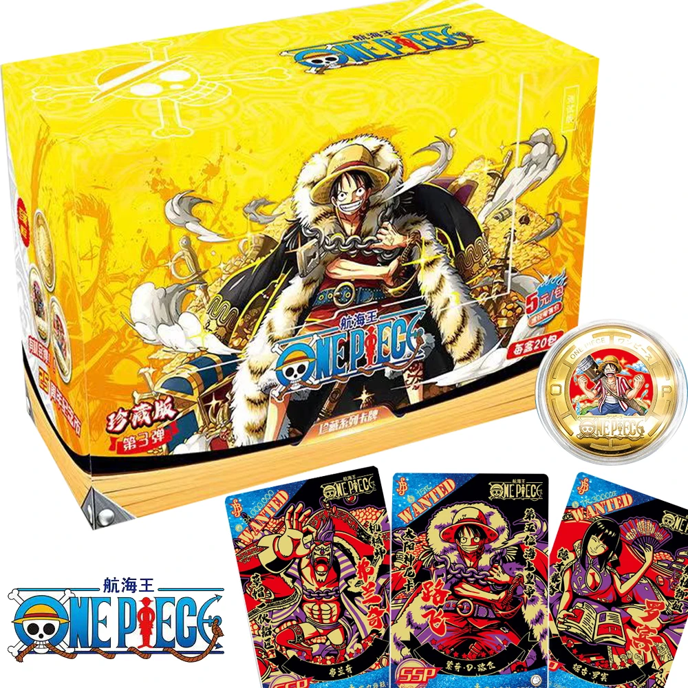 One Piece Cards Collection Hot Blooded Anime Monkey D. Luffy Advanced Rare Black Gold Card Limited Edition Child Birthday Gift