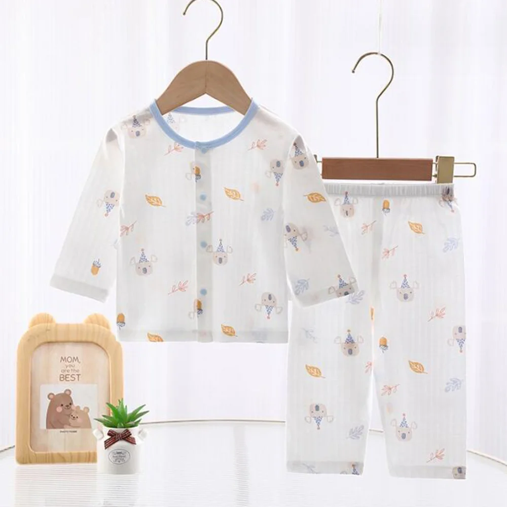 Baby Boys Clothing Sets Cotton Cute Long Sleeve Tops + Pants Two Pieces Summer Thin Type Newborn Girl Outfits