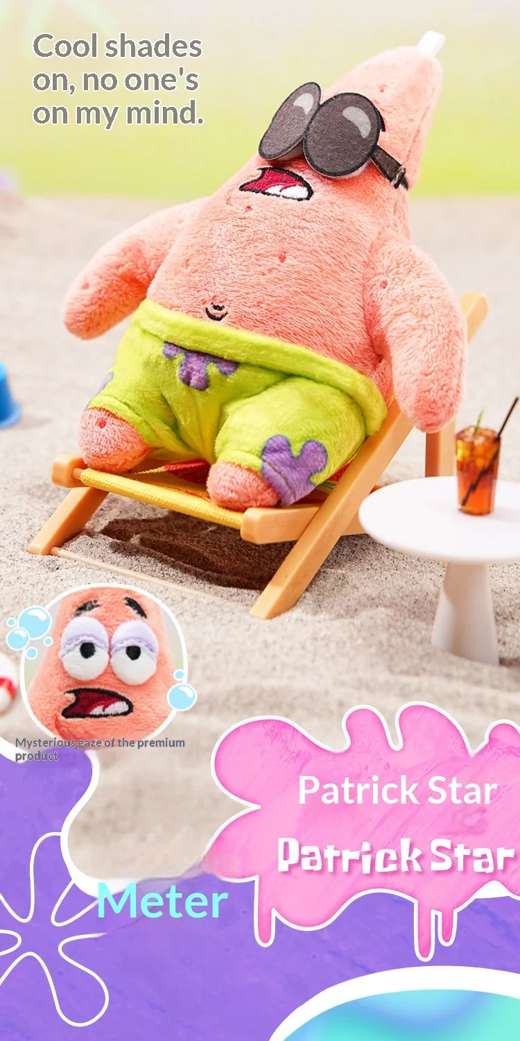 Original Bikini Bottom Stall Series Blind Box Bewegliche Figuren mit Hintergrund, Lustige Hässlich-Süße Flauschige Taschenanhänger Geschenk-Spielzeug – Detail 16