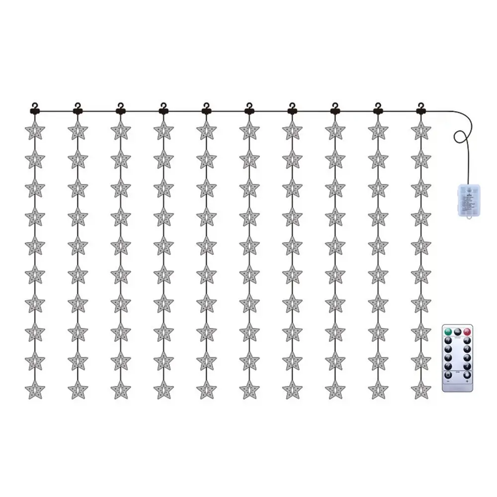 Tipo di Layout della stanza stella a cinque punte per la casa, il matrimonio, l'illuminazione di natale della festa ha condotto le luci della stringa della tenda della decorazione della finestra della lampada della stella