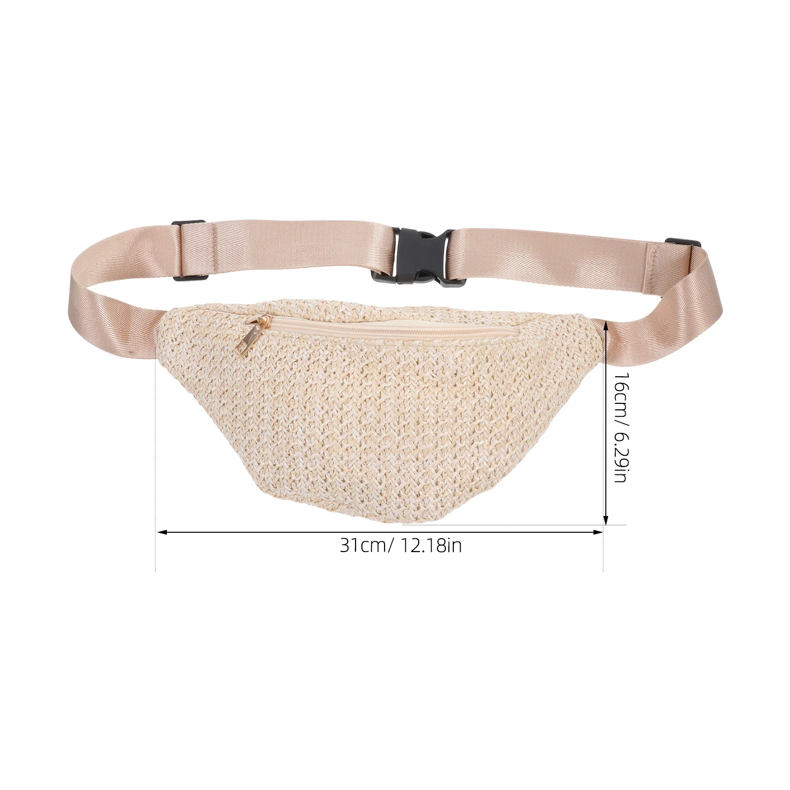 1Pcs Bag Summer Straw Crossbody Fanny Pack Boho Chest Storage Pouch Lightweight Waist Bag Fanny Pack