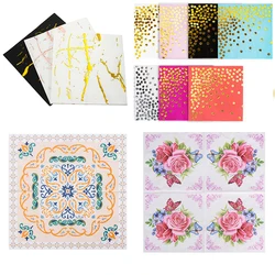 Nuovi tovaglioli usa e getta in grana di marmo da 20 pezzi carta da tavola morbida Rose Printed Tissue Festival/Bar Party Placemat Decor Supplies