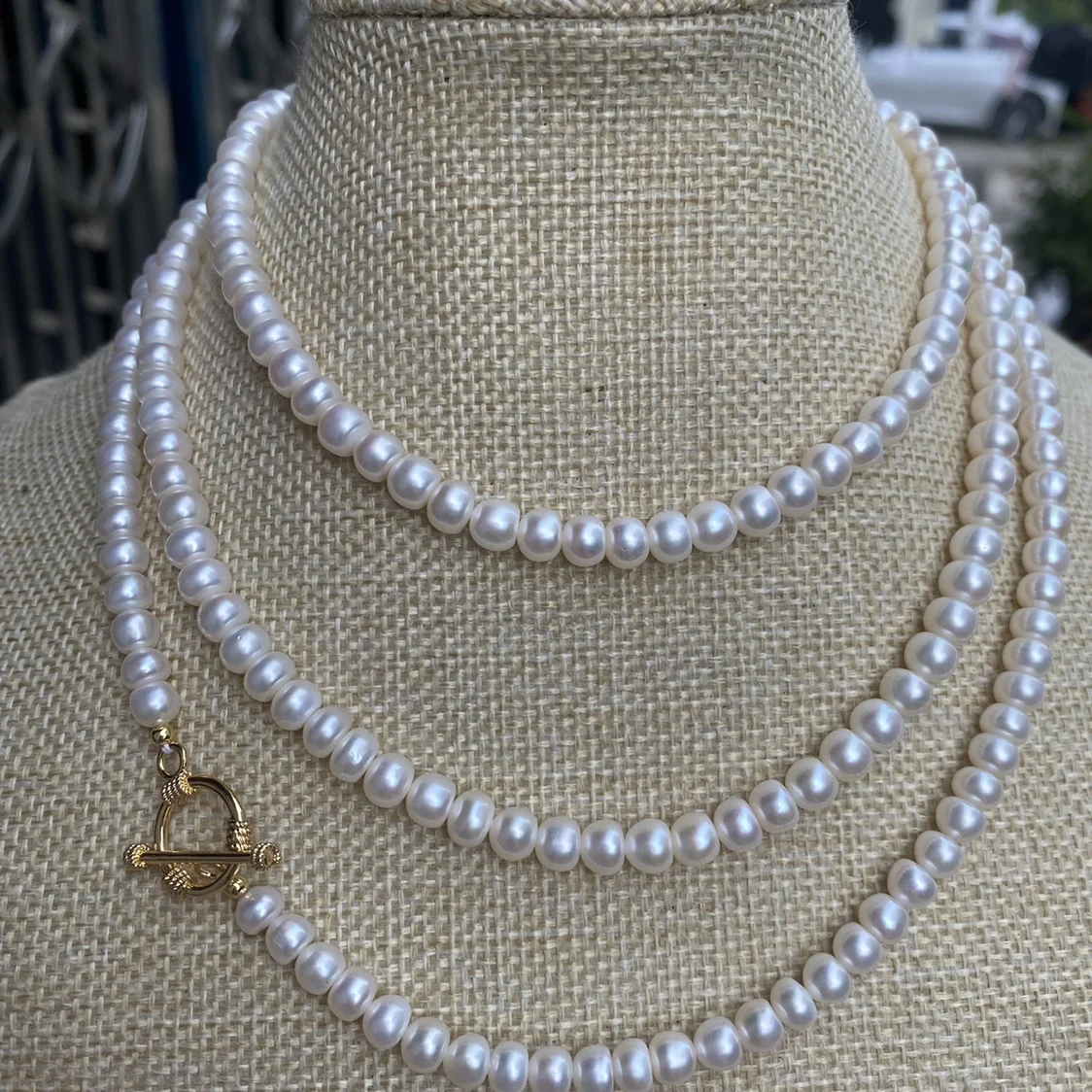 New Fashion Long Button Pearl Necklaces 3A Genuine Natural Freshwater Pearls Sweater Necklace For Women Fine Jewelry Gift