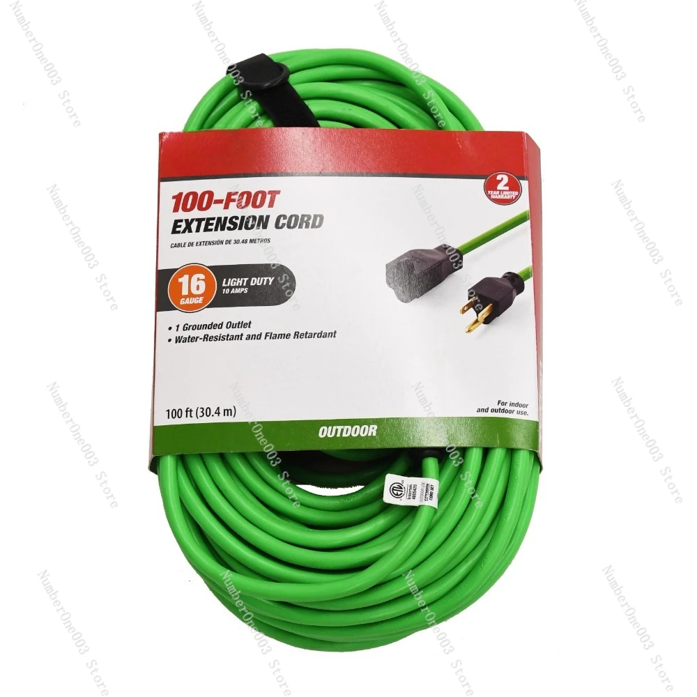 

16AWGX3C 100ft Indoor and Outdoor Light Duty High Visibility Green Vinyl Extension Cord