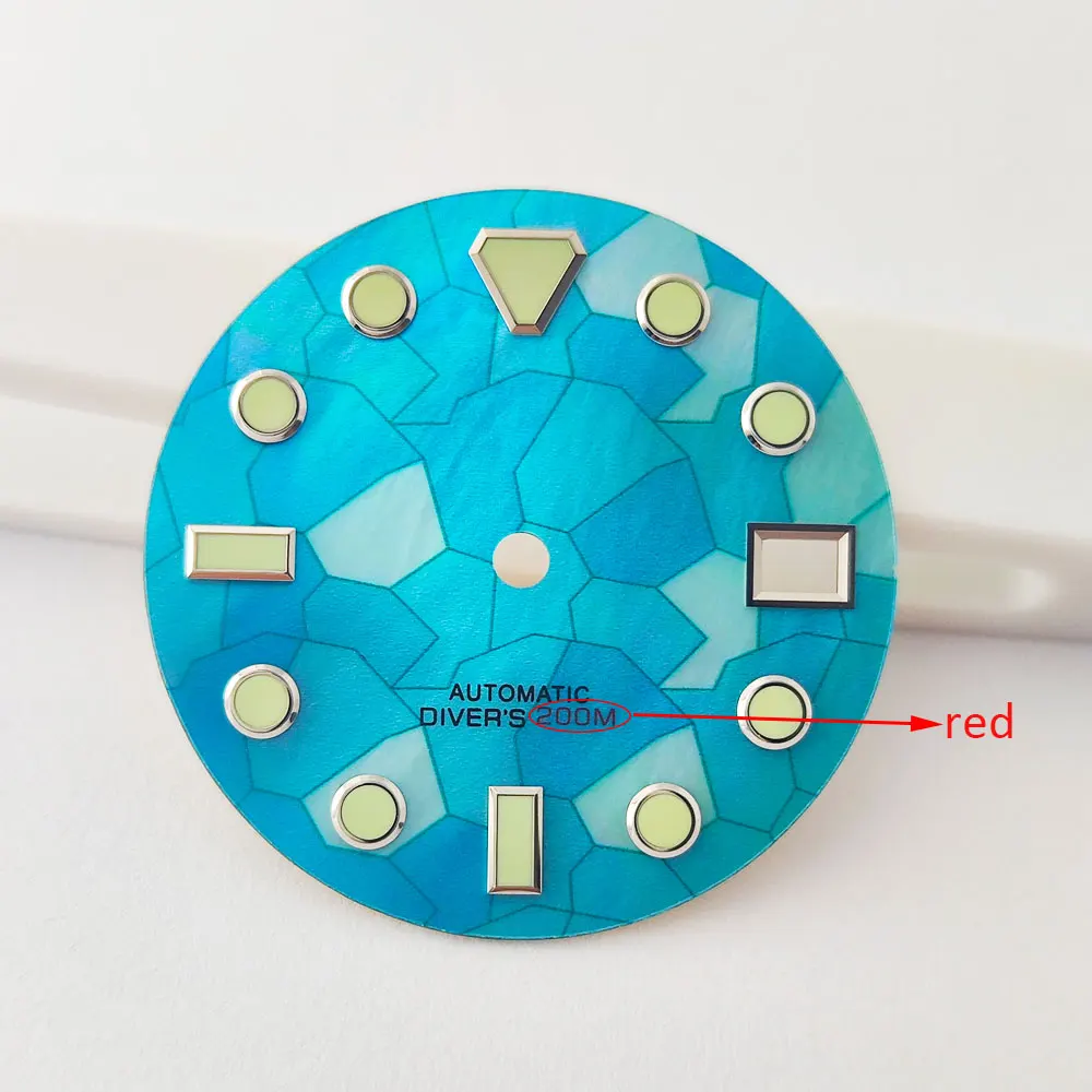 28.5mm watch dial NH35 dial Pearl Oyster dial C3 green lumens suitable for NH35 movement watch high-quality accessories