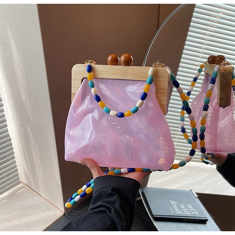 Moda Versatile perline borse a tracolla in gelatina PVC trasparente Design unico borse a tracolla celebrità Internet per le donne 2024 nuovo
