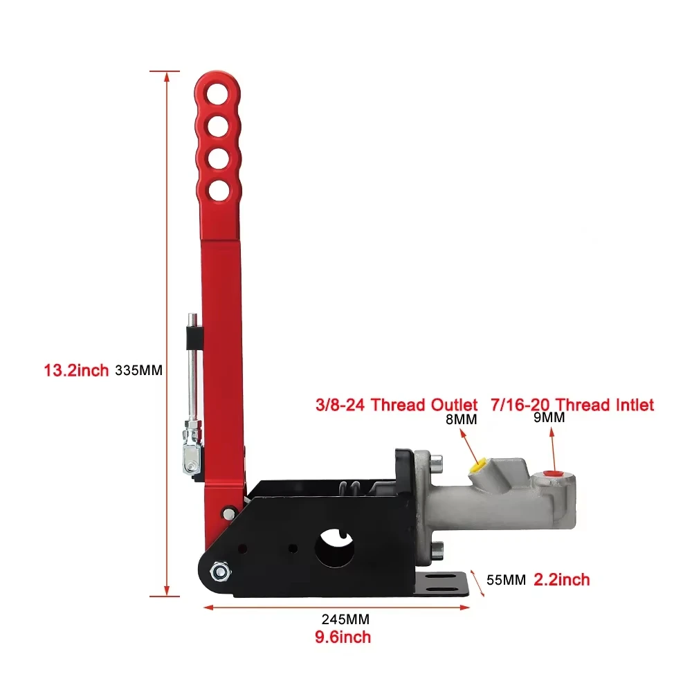 335mm Racing Vertical Drift Handbrake Universal Aluminum Car Hydraulic Hand Brake For Volkswagen / Jeep Wrangler Car Accessories