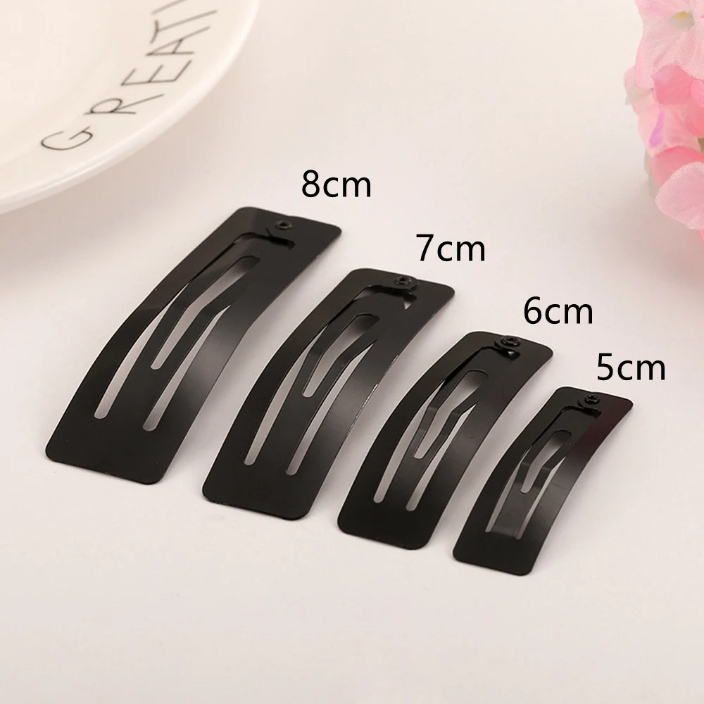 100 Stücke 5 cm 6 cm 7 cm 8 cm Rechteck BB Haarnadeln Basis Gold Silber Schwarz Snap Haarspangen für Handgemachte DIY Haarspangen Zubehör – Detail 6