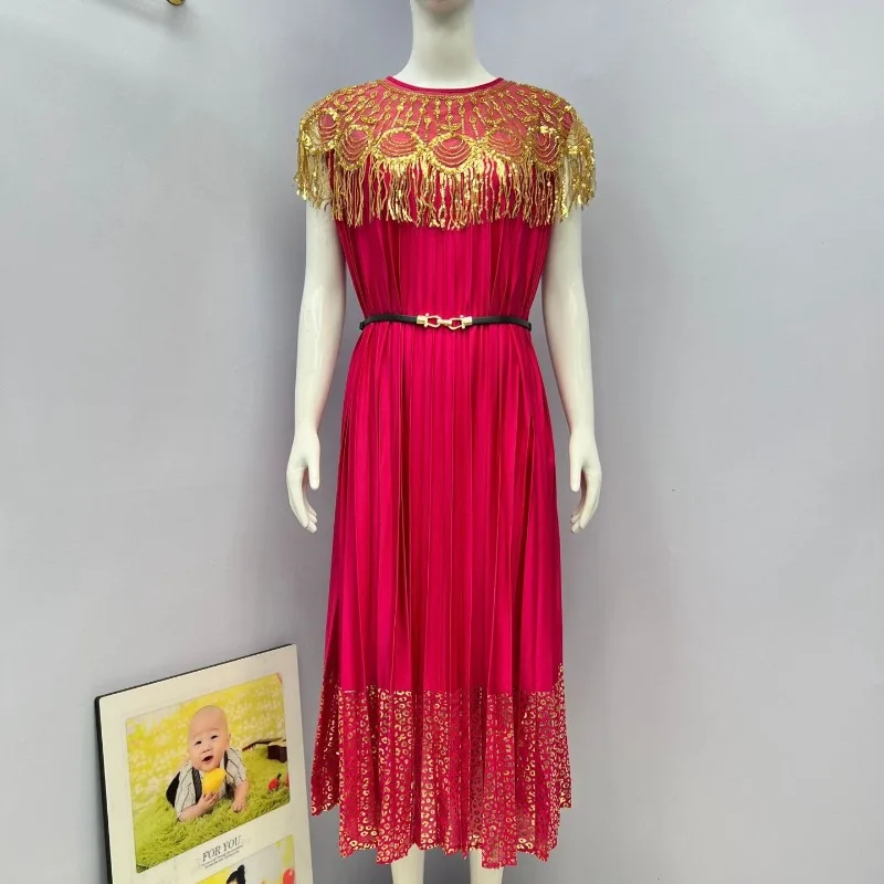 الأوروبي 2025 مياكي جديد وصول المرأة تنورة مستقيمة أنيقة هامش التعادل الخصر حجم كبير المرأة تمتد الفاخرة فساتين لحضور الحفلات الموسيقية #1