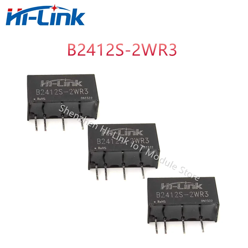 Hilink-Mini Módulo de Alimentação DC, 24V a 12V, 16mA, 2W, B2412S-2WR3, Baixo Consumo de Energia, Isolamento, 5Pcs, Lot