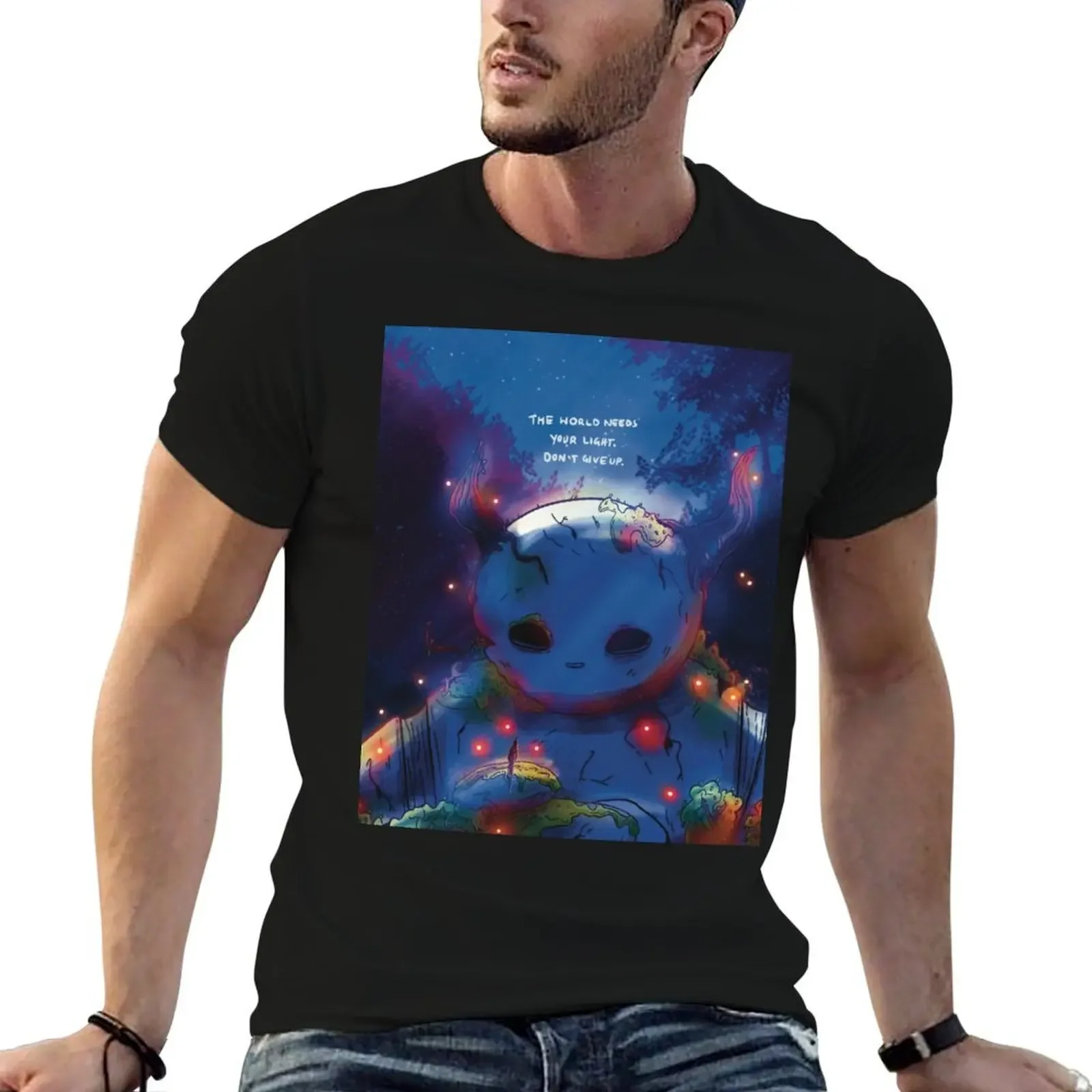 The World Needs Your Light (Giant Series) T-Shirt street wear shirts graphic tees T-shirt men