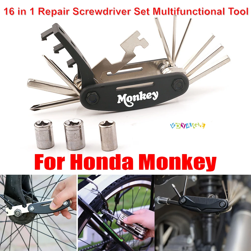 16 IN 1 Multifunctional Tool For Honda Monkey Z 125 50 Z125 Z50 Z50j Motorcycle Accessories Conbination Tool Repair Screwdriver