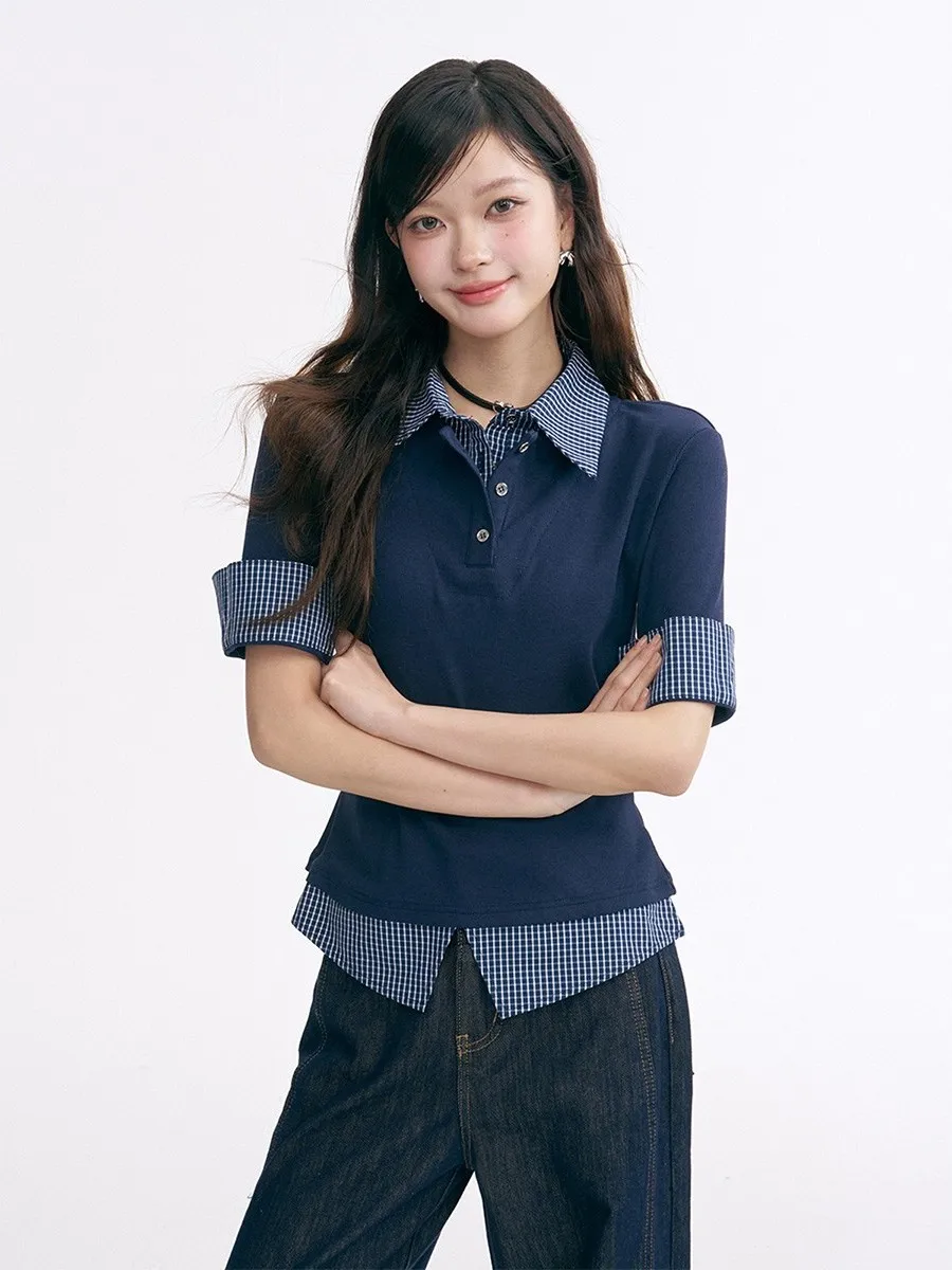 

Женский топ 6DEWS Slim Fit с эффектом двухслойности, повседневный, весенний, модный, с эффектом похудения