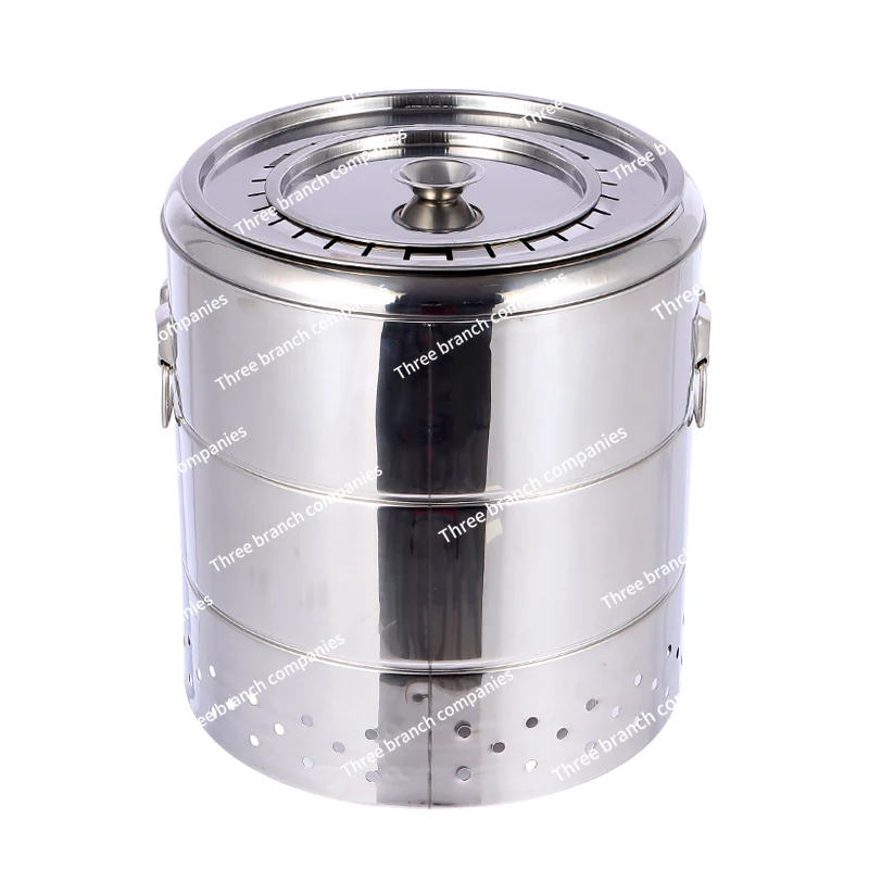 

Household Smokeless BBQ Grill Indoor Outdoor Stuffy Barrel Family Round