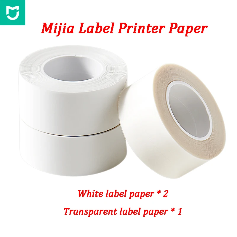 

Бумага для принтера этикеток Xiaomi Mijia, 3 рулона, водонепроницаемая фрикционная бумага для термопечати, белая прозрачная бумага для печати этикеток