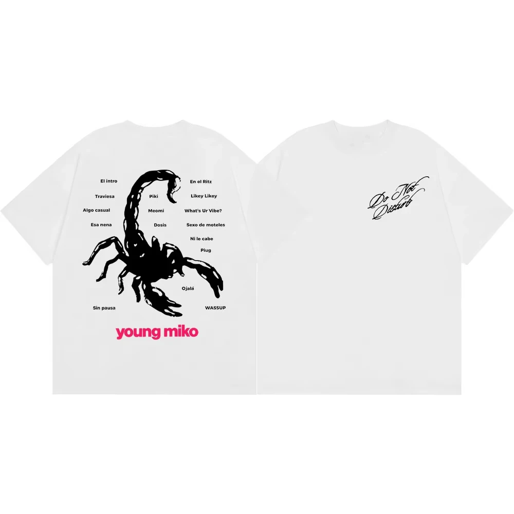 Rapper Young Miko Album-Print-T-Shirt, modisches Hip-Hop-T-Shirt mit kurzen Ärmeln, Sommer-T-Shirts für Herren und Damen, lässige, lockere T-Shirts. – Detail 5