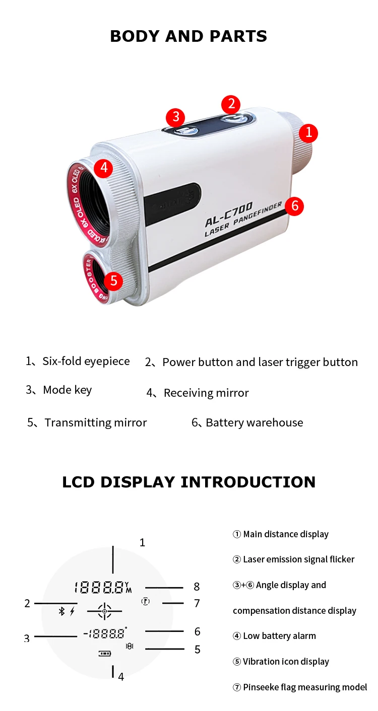 Factory Supply Golf Range Finder Scope Laser Distance Measure Meter Oem 600m Golf Laser Rangefinder