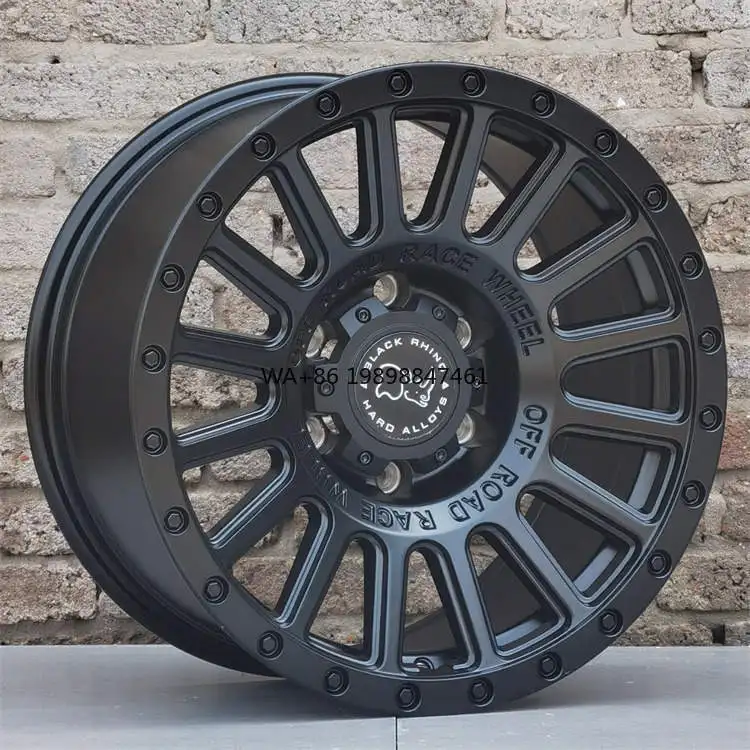 

New Matte Black Aluminum Alloy Off-road Wheel Multi-Spoke Rugged Design Universal Fitment Aftermarket Retrofit/Upgrade 139.7mm
