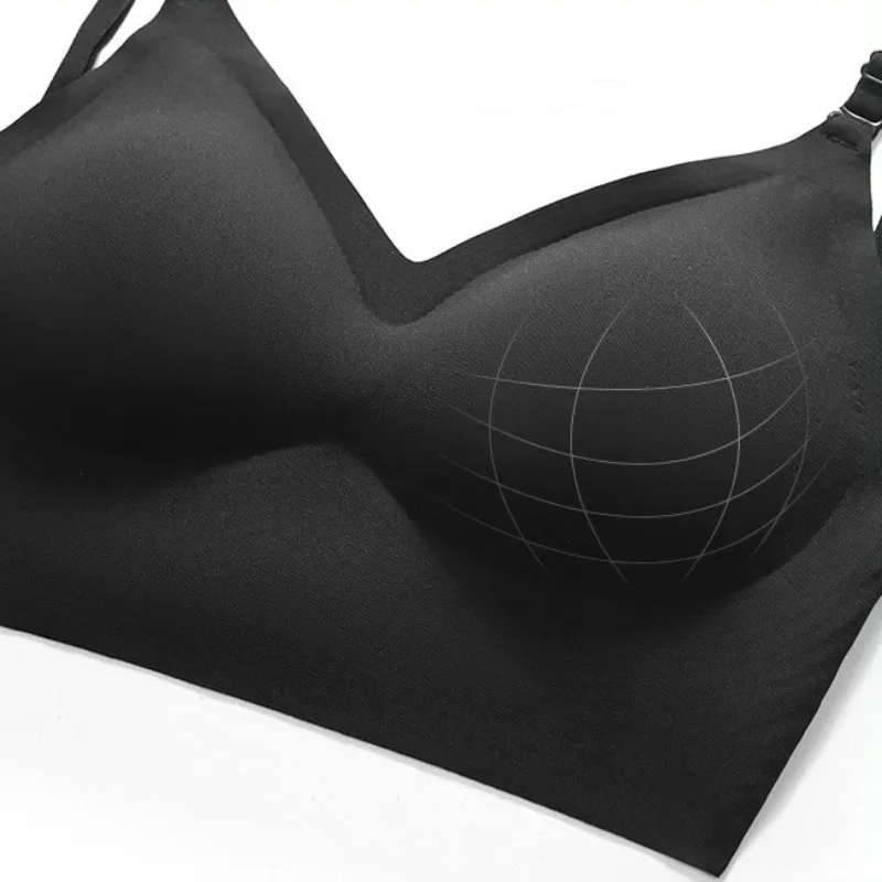 Dámské podprsenky s nízkým pasem a push-up podprsenkou pro francouzské svatby, odnímatelná tenká vyztužená podprsenka, měkké bezešvé spodní prádlo s volným zadkem - náhled 2