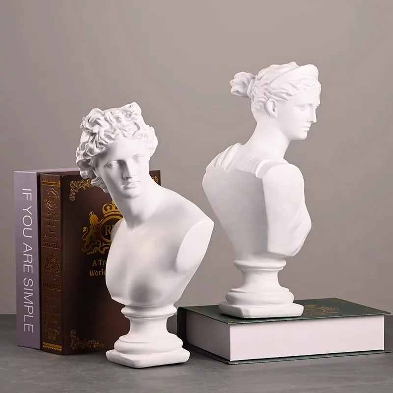1 Piece of Exquisite Ancient Greek Mythology Apollo and Artemis Statue - Nordic Style Living Room Artwork - Wisdom Bust - Resin Crafts
