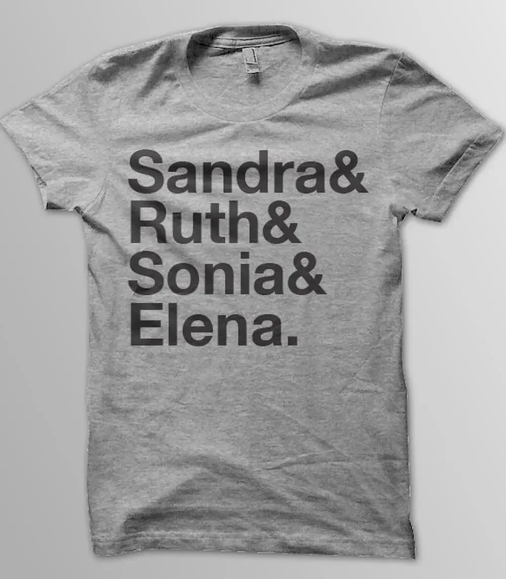 2024 Sandra Ruth Sonia Elena Name List T-shirt Women Feminist Shirt Female Justices Feminism Shirt RGB Notorious tshirt Cotton