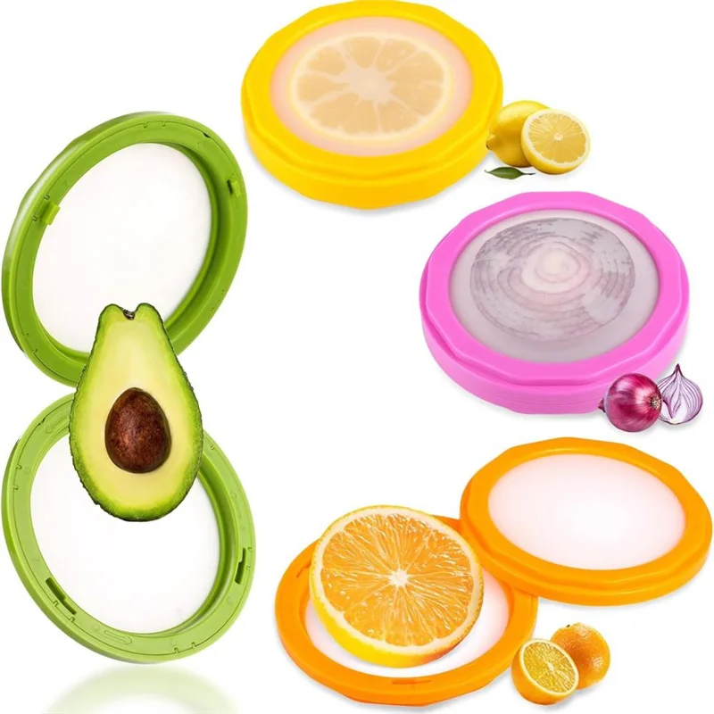 

Hot Sale-4Pcs Silicone Fruit Storage Containers, Reusable Fresh Food Savers Fruit And Vegetable Storage Box