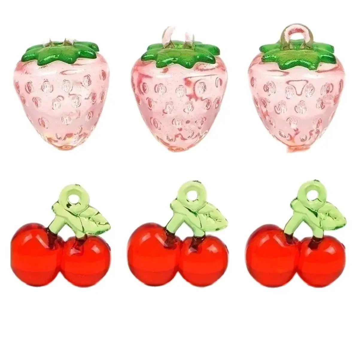 CH57 5Pcs Acrylic Strawberry Beads Beautiful Multicolor Beads Handmade Diy Necklace Bracelet Jewelry Handmade Beads Accessories