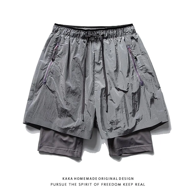 

Retro Japanese Sle Qui Dry Four-Quarter Running orts ex Summer Outdoor Loose Fitn Sports Casual Pants