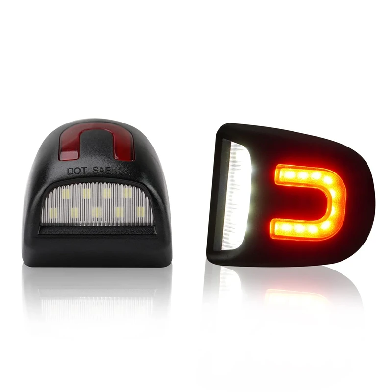 

2PCS Red U Tube LED License Plate Lights Rear License Plate Lamps For Chevy For Silverado For GMC-Sierra 1500 2500